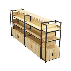 رفوف مزدوجة الوجهين تركيبة مجانية متعددة الطبقات وجبة خفيفة سوبر ماركت الحديد رف خشبي - Product Image 6