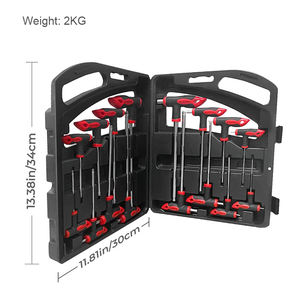 Juego de destornilladores 16PCS Mango en T Punta de bola hexagonal y llave de <span class=keywords><strong>estrella</strong></span> Bit Socket Torx Allen Ball End para mecánico automotriz - Product Image 4