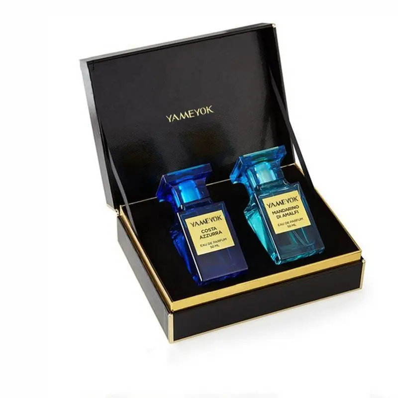 Oemブラックゴールドハードペーパーボックス30Ml空の香水瓶ボックス付き香水ディスカバリー香水パッケージギフトボックスセット