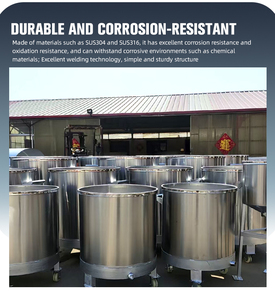 Stainless Steel <strong>Single</strong> Layer Mixing Cylinder Tank Efficient Chemical Equipment for Heating Mixing - Product Image 3