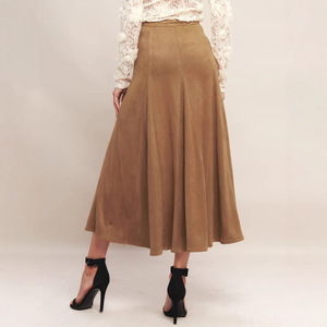 Falda de Gamuza a la Moda, de Longitud Media, Otoño e <span class=keywords><strong>Invierno</strong></span>, Nueva, Versátil, de Cintura Alta, Estiliza, Corte en A - Product Image 4