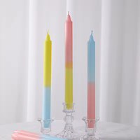 Zweifarbige Stabkerzen 20/25cm - Handgefertigte Soja-Mischkerzen für Hochzeiten & Heimdekoration