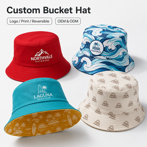 Custom Logo Reversible Bucket <b>Hat</b> <b>Summer</b> Cotton Solid Color Double Sided Unisex Beach Sunshade Casual Fisherman <b>Hats</b> - Product Image 1