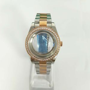 Boîtier <span class=keywords><strong>de</strong></span> <span class=keywords><strong>montre</strong></span> en acier inoxydable transparent <span class=keywords><strong>de</strong></span> 41 mm avec fond transparent, en or rose, avec <span class=keywords><strong>bracelet</strong></span> à maillons pour mouvement 8285, provenant <span class=keywords><strong>de</strong></span> Chine - Product Image 3