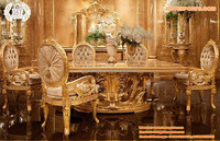 Meubles de salle à manger de style européen, richement sculptés, décoration sobre, table de salle à manger de style italien, ensemble de table de salle à manger de style français