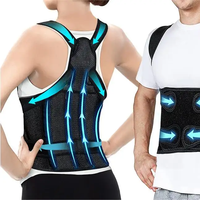 Correcteur de posture réglable avec sangles d'épaule, soutien dorsal et ceinture de redressement