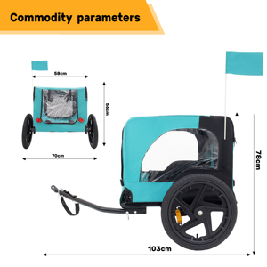 Cadre pliable personnalisable transporteurs de chiens remorque de camping-car à vélo avec roues de 16 pouces chariot utilitaire pliant poussette pour animaux de compagnie OEM - Product Image 2