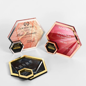 Custom Diamond Crystal <b>Trophy</b> Geometric Design Laser Engraved Digital Printing Award Souvenirs White Crystal <b>Plaque</b> - Product Image 1