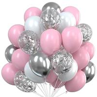 Ballons en latex ronds dorés de 12 pouces, prix d'usine, pour fêtes d'anniversaire, mariages, célébrations, décorés de confettis