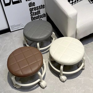 Swivel <b>Caster</b> Stool With <b>Wheels</b> Tiled Seat Silent <b>Casters</b> Low Stool For Toddlers Learning To Walk Four Wheeled Stool - Product Image 3