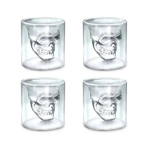 Vaso de Cristal de Doble Pared con Diseño de Calavera para Whisky, Vodka, Cerveza, Vino, Té y Jugo, Ideal para Bares y Clubes - Product Image 2