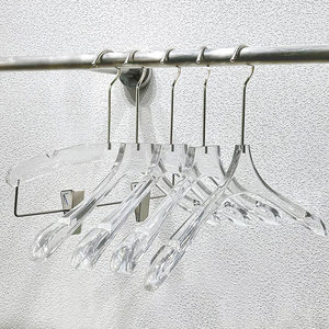 Cintre de luxe en acrylique transparent effet cristal, antidérapant, à épaules larges, pour mariage, avec revêtement - Product Image 4