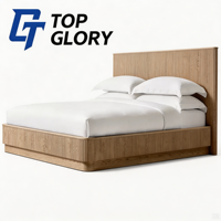 Lit en bois massif de chêne moderne de luxe TG avec rangement et intérieur texturé pour hôtel et appartement