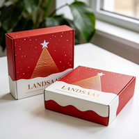 Boîte cadeau de luxe avec estampage à chaud, boîte d'expédition en carton rouge et blanc imperméable, anti-écrasement
