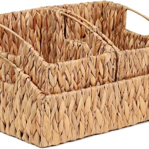 Cesta de Almacenamiento de Ratán Rectangular para Montar en la Pared, Organizador de Oficina Ecológico, Portadocumentos, Cesta Decorativa - Product Image 2