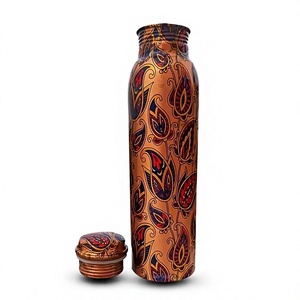 Assorted Printed Copper <b>Water</b> <b>Bottle</b> Collection Artistic Metal Drink <b>Bottles</b> Reusable Leakproof Gift Kitchen Drinkware - Product Image 6