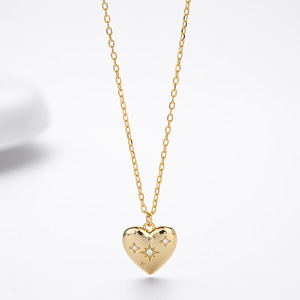 Collar de Plata de Ley 925 con Colgante de Corazón con Circonita, Joyería Fina, Regalo para Mujer - Product Image 1