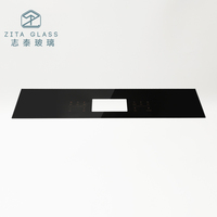 Plaque de verre tactile pour lave-vaisselle personnalisée en gros interrupteur de qualité panneau en verre trempé avec impression en soie avec fenêtre d'affichage