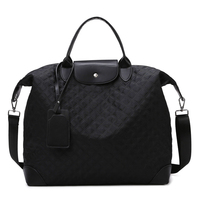 Sac de voyage matelassé en tissu Oxford à motif losanges sérigraphié, grande capacité, avec poignée et bandoulière, six couleurs, pour femme