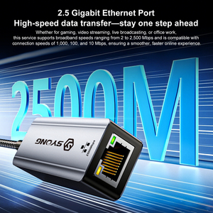 อะแดปเตอร์แปลงสัญญาณ SYONG Type C เป็น LAN, อะแดปเตอร์เครือข่ายภายนอก 2.5G แบบ Type C HUB, อะแดปเตอร์แปลงสัญญาณ USB C เป็นอีเธอร์เน็ต 2.5G - Product Image 2