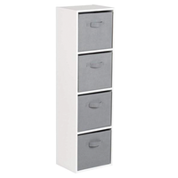 Vente en gros de cubes de présentation blancs 3 tiroirs en tissu cube en bois meuble de rangement bibliothèque en bois
