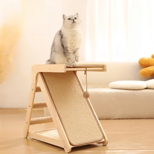 Griffoir Moderne en Bois pour Animaux de Compagnie, Jouet d'Auto-Entretenement avec Corde de Chanvre Enroulée à la Main, Meuble pour Animaux de Compagnie pour le Salon - Product Image 4