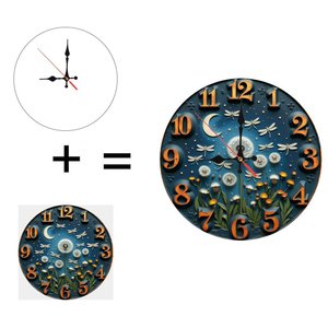Round Wooden Wall <b>Clock</b> 25cm Rustic Country Silent Farmhouse Bedroom Living Room Wall <b>Clock</b> - Product Image 6