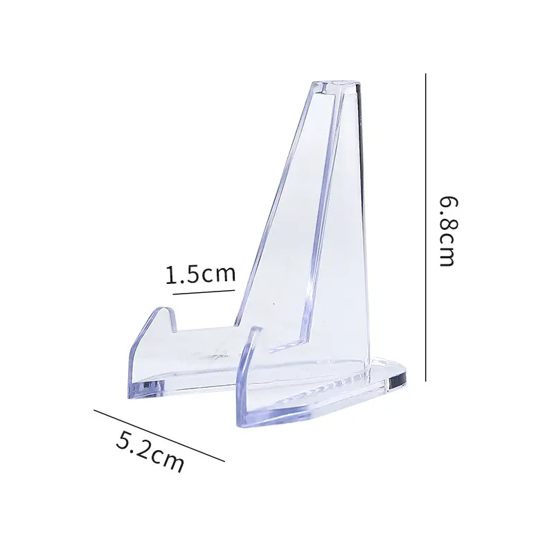 68Mm * 52Mm Mini Doorzichtige Plastic Ezel Staat Munt Display Ezel Houder