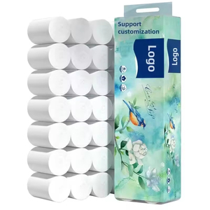 Papel Higiénico Suave de Pulpa de Madera Virgen, Rollo Estándar, Paquete de 12 con Diseño Floral, Personalización de Logotipo Disponible - Product Image 1