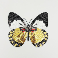 Petit quantité minimale de commande prêt à expédier Applique transfert de chaleur fer sur Patch personnalisé papillon paillettes broderie patchs