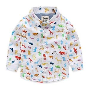 Vêtements de boutique pour enfants en gros, chemises à manches longues pour enfants, imprimées avec des animaux 3D, en polyester/coton, séchage rapide, respirantes, douces - Product Image 1