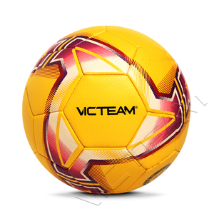 Palloni da calcio con finitura al Neon colorati ad alta visibilità cuciture di precisione palloni da calcio in PVC giallo brillante - Product Image 1