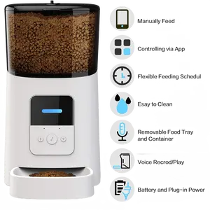 Alimentador automático inteligente para mascotas KUMA TUYA para gatos y perros Alimentador de mascotas Wifi con cámara