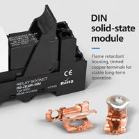 Module de relais statique miniature 1 canal sur rail DIN 5A SPST NO 12 280V avec bornes à vis et protection étanche (SSR)