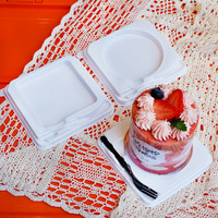 Boîte à gâteau mousse à mille couches de 2 pouces, mini boîte d'emballage, boîte carrée pour pâtisserie, boîte d'emballage pour dessert