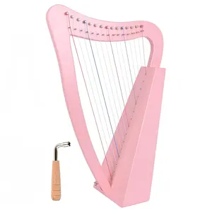 七弦琴15弦实木粉色搭接竖琴成人儿童乐器高度