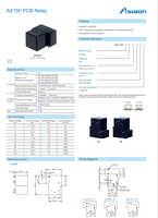 Relais de puissance miniature à usage général Asiaon AS15F 8 broches 10A 250VAC DPDT 2CO, à broches circulaires, enfichable, scellé, avec indicateur mécanique