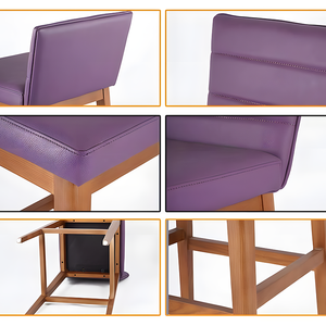 Leisure Simple Style Courtyard Teak Wood Chair Outdoor <b>Garden</b> Patio Hotel Bar <b>Stool</b> With Cushion for Home and Hotel - Product Image 4