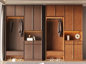 Best Selling Mid-century Style Mud Cabinet Storage Cabinet for Entry Customized High-end Wardrobe Design MDF <strong>Closet</strong> - Product Image 1