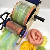 Machine à carder la laine manuelle à manivelle, tambour de cardage pour le traitement de la laine, de l'alpaga et des fibres de coton, outil textile DIY pour le filage