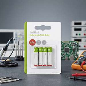 4 Batterie Ricaricabili Ni-MH HR03 AAA 1100 mAh 1.2V (Nedis BANM9HR034B) Confezione Blister - Product Image 2