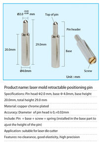 Goupilles de positionnement rétractables Renhe personnalisées pour moule laser, durables, haute précision, pour machine d'emballage, goupilles de localisation à ressort pour plateau de découpe - Product Image 6