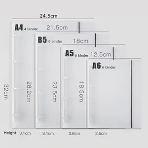 โฟลเดอร์ A4B5A5A6ใบไม้ร่วงฝ้า, บัญชีแยกประเภทสต็อก, โฟลเดอร์เก็บไฟล์โปร่งใสพลาสติก PP 4รู - Product Image 3