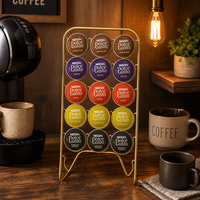 Support à capsules de café Cactus, 52 compartiments, double face, rotatif, en métal, organiseur de capsules de café, support de rangement pour capsules Nespresso, comptoir