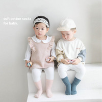 Chaussettes en coton côtelé doux pour bébé, garçons, filles, nourrissons, tout-petits, respirantes, confortables, sans couture