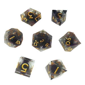 Feeron Polyhedral Resin, ensemble de dés de jeu de rôle (D&D) pour 6 joueurs, 7 pièces, durable, écologique, pour adultes et familles, avec emballage - Product Image 5