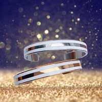 Bracelet en acier inoxydable pour Couple, large Version, en céramique, or Rose, offre spéciale