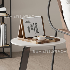Wooden Reading <b>Stand</b> With Cup Holder Phone <b>Tablet</b> <b>Stand</b> Desk Storage Rack <b>For</b> Books And Office Use - Product Image 3
