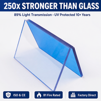 Plaque de polycarbonate solide résistante aux UV de 1,1 à 3 mm, matériau de couverture de toit de serre pour projets agricoles