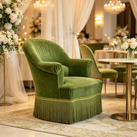 Fauteuil de salon individuel moderne et écologique en velours vert olive avec franges, personnalisable, luxueux et confortable, type fauteuil à bascule, en vente